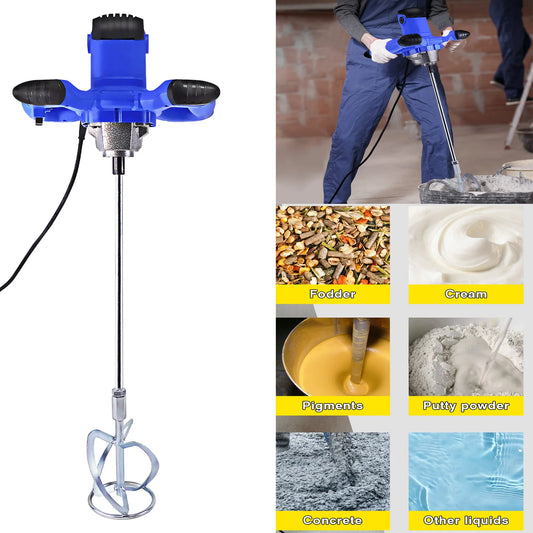 2600W 240V Concrete Mixer Machine Paddle Mixer, 1700 U/min Electric Power Plaster Mixer, 6 Speed Adjustable Paint Mixer Tool