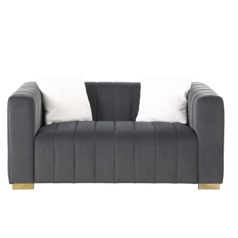 A Modern Channel Sofa Take On A Traditional Chesterfield,Grey Color,loveseater