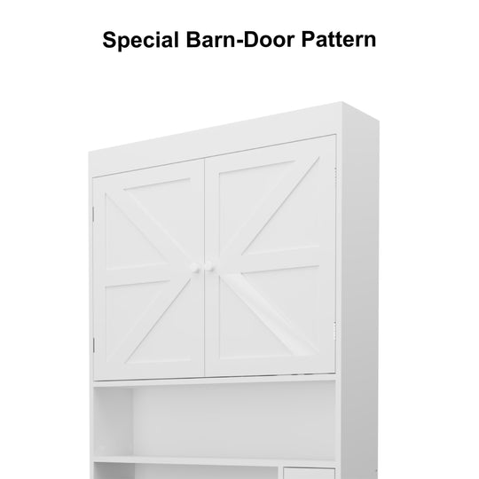 Toilet Storage Cabinet With Double Doors, Toilet Rack That Saves Family Space, Farmhouse Style Bathroom, Toilet, Laundry Room