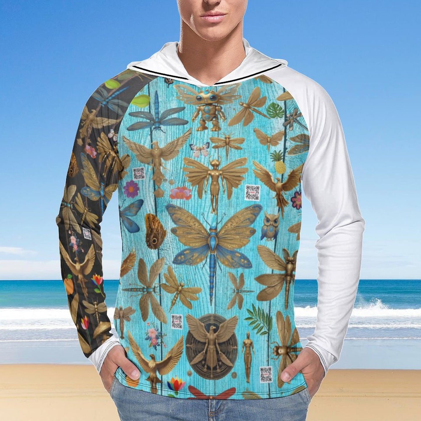 Men's Long Sleeve Hoodie NZ145 (All-Over Printing)