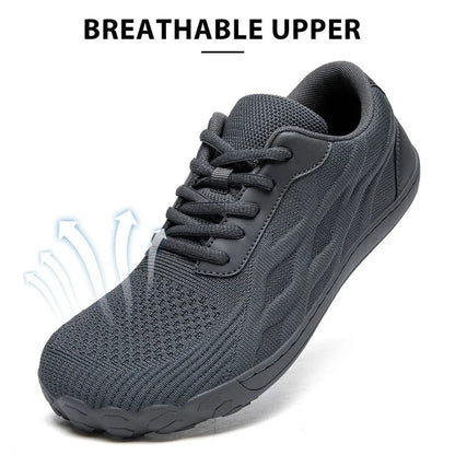 Fujeak Men Women Couple Walking Shoes Wide Toe Barefoot Shoes Minimalist Drop Shoes Breathable Fashion Sneakers Big Size 39-46