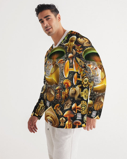 Illustration Abstrak Men's All-Over Print Long Sleeve Sports Jersey