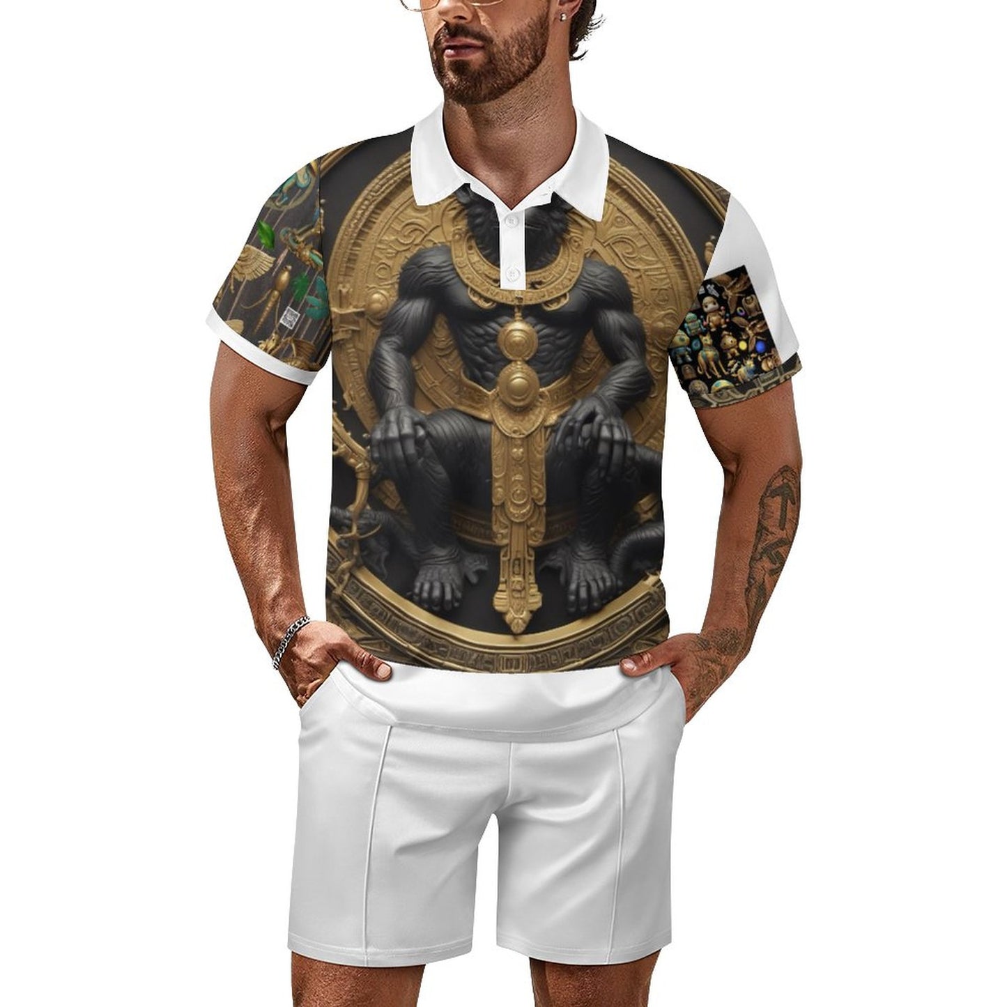 200gsm Short Sleeve Men's POLO Shirt Set A46TZ (All-Over Printing)