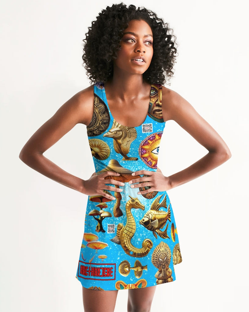 Eye and Face Abstrak Women's All-Over Print Racerback Dress