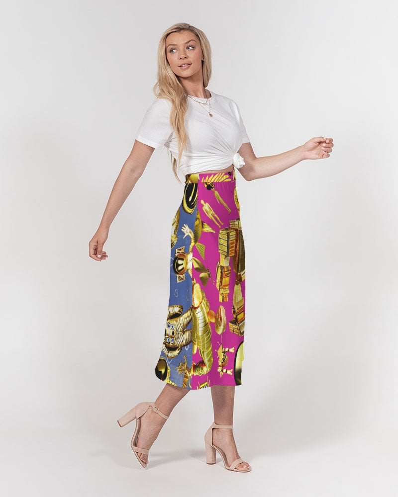 Robotic Abstrak Women's All-Over Print A-Line Midi Skirt