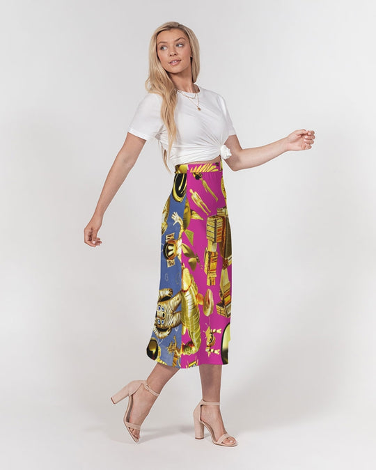 Robotic Abstrak Women's All-Over Print A-Line Midi Skirt