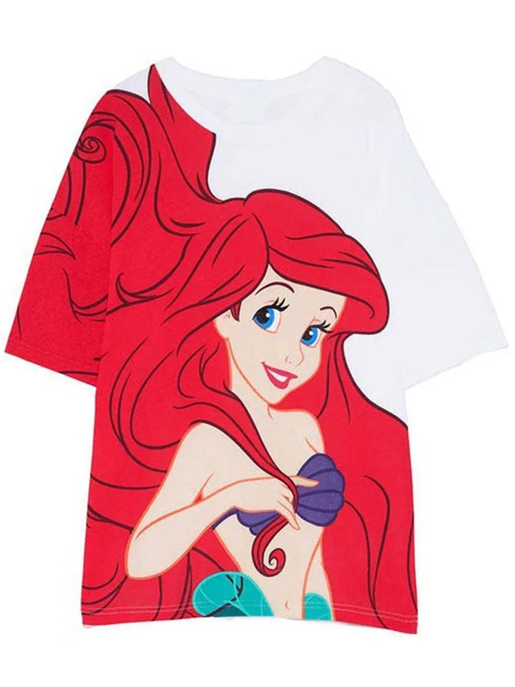 Disney T-Shirt Bambi Deer Fashion Women T-Shirt Summer Cartoon O-Neck Short Sleeve T-Shirt Women Casual Tee Tops Female Femmes