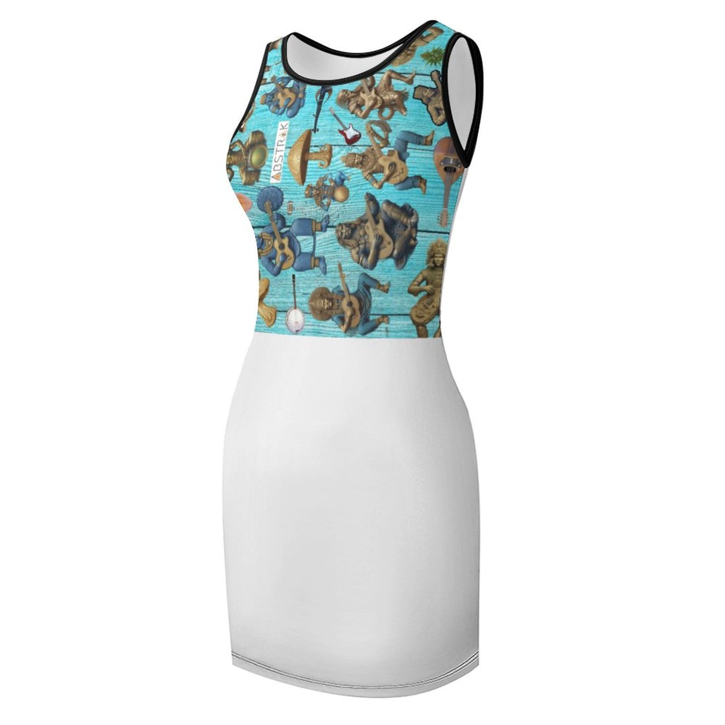 Sleeveless Ladies Tank Dress NZ014 (All-Over Printing)