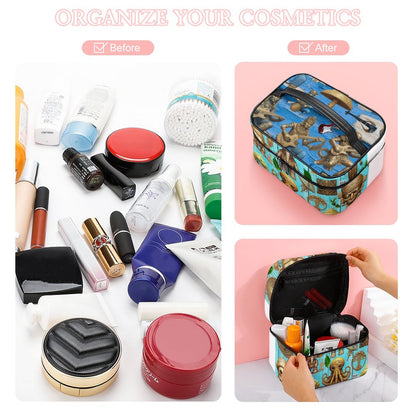 Make-up bag with Lychee pattern PU material