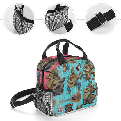 Insulated Lunch Crossbody Bag with Strap for Office School Picnic (All-Over Printing)