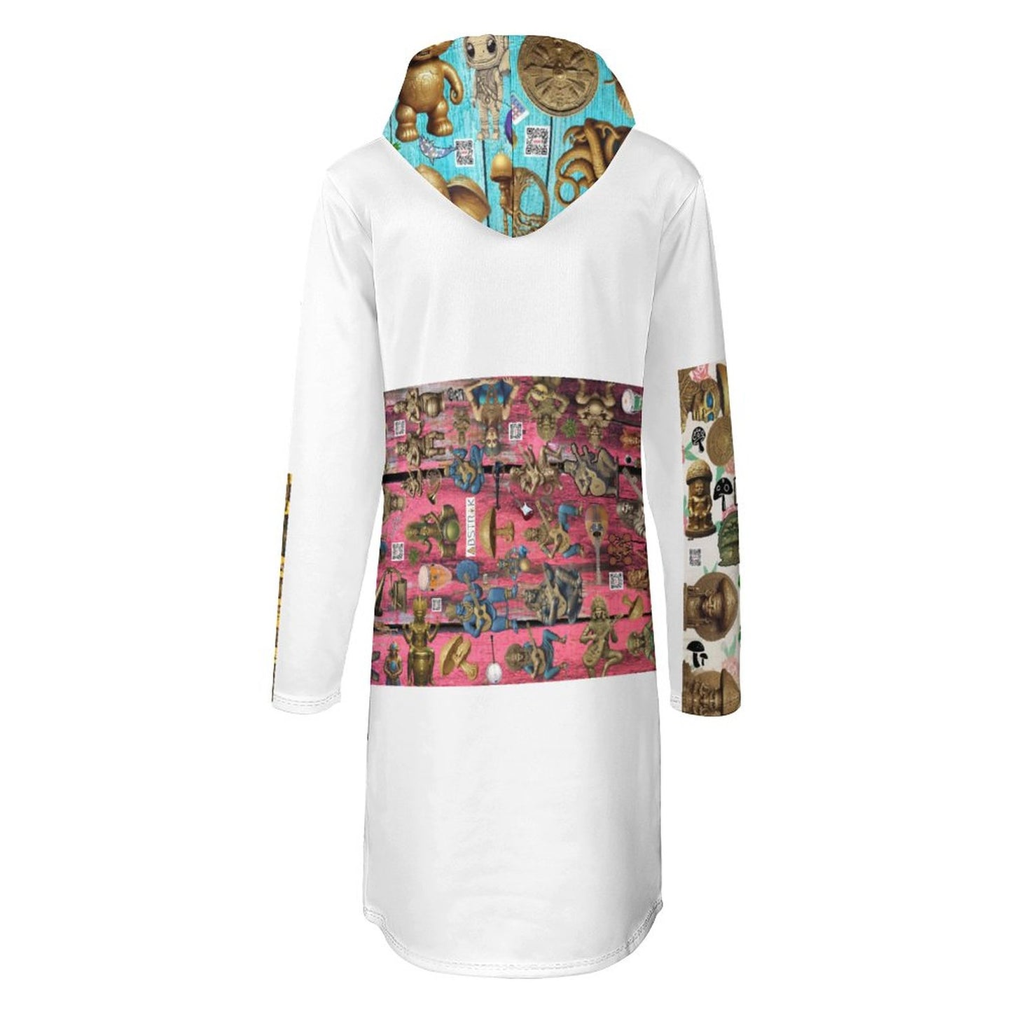 230gsm Long Sleeve Hoodie Dress DS003 (All-Over Printing)