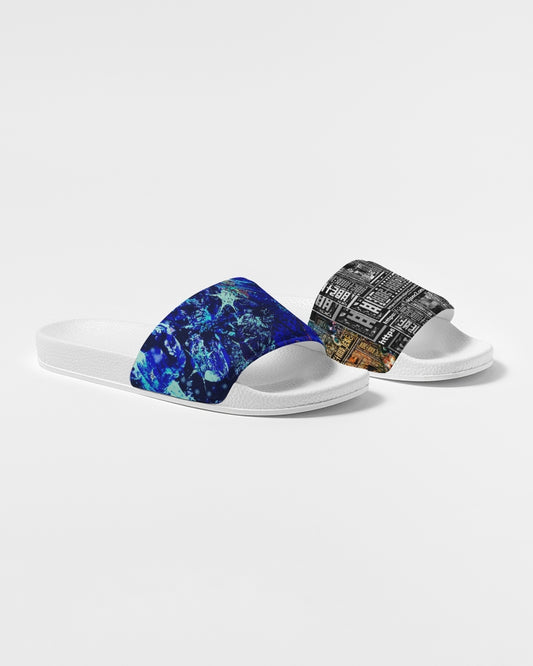 Blue Galaxy Abstract Design Men's Slide Sandal