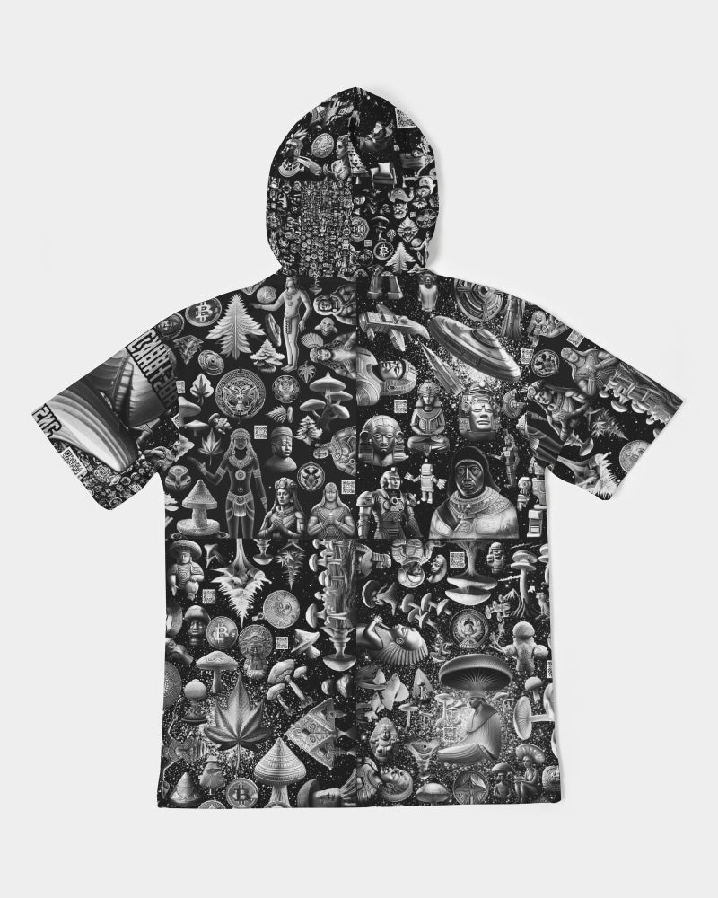 Matrix Vison Men's All-Over Print Premium Heavyweight Short Sleeve Hoodie