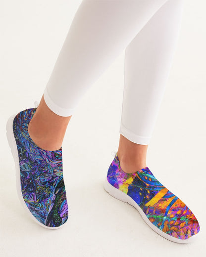 Galactic Tapestry Abstract Design Women's Slip-On Flyknit Shoe