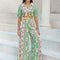 Printed Half Sleeve Top and Wide Leg Pants Set