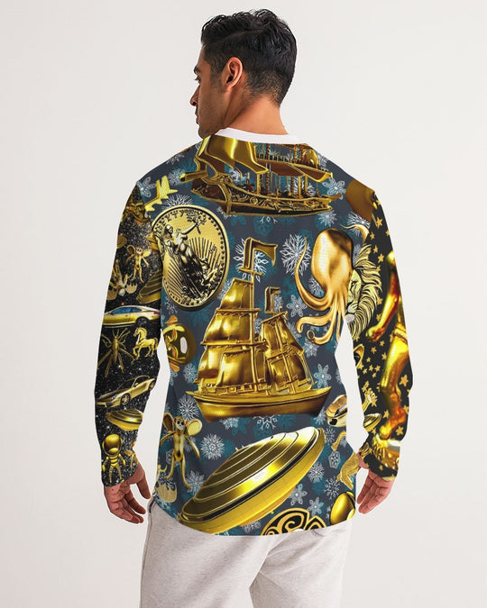 Outer Space Abstrak Men's All-Over Print Long Sleeve Sports Jersey