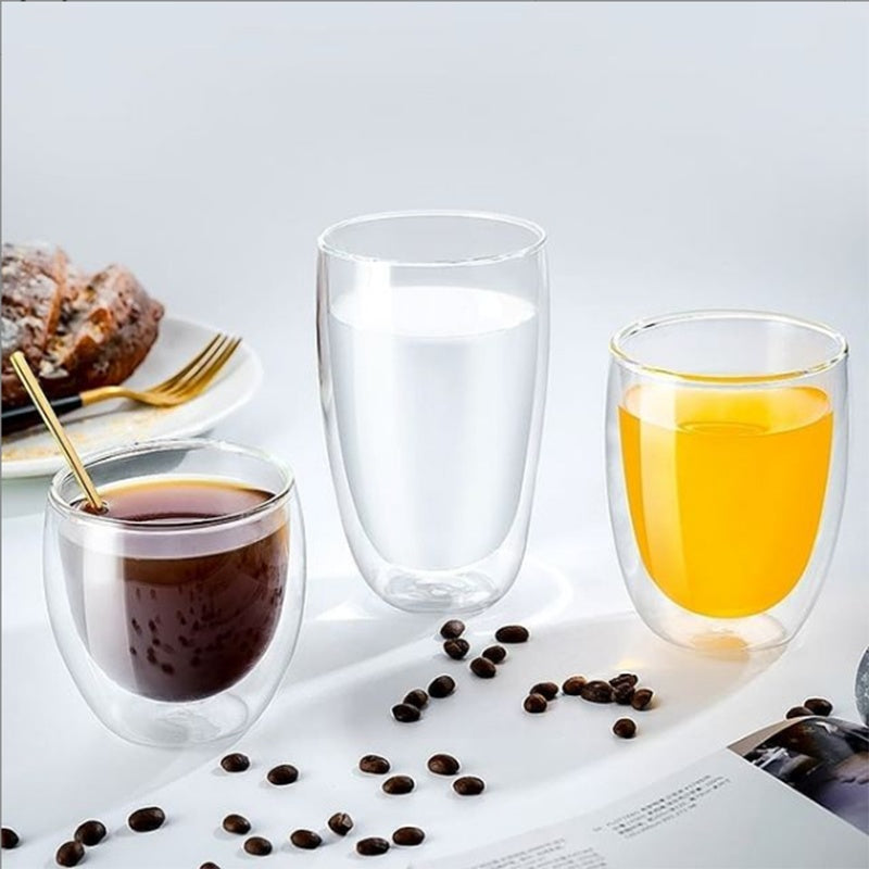 Creative Egg-Shaped Double-Layer Insulated Glass Water Beer Coffee Cup Set Transparent Drinkware