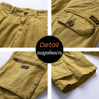 2024 New Spring Summer Men Cargo Shorts Cotton Relaxed Fit Breeches Bermuda Casual Short Pants Clothing Social Cargo Short Men