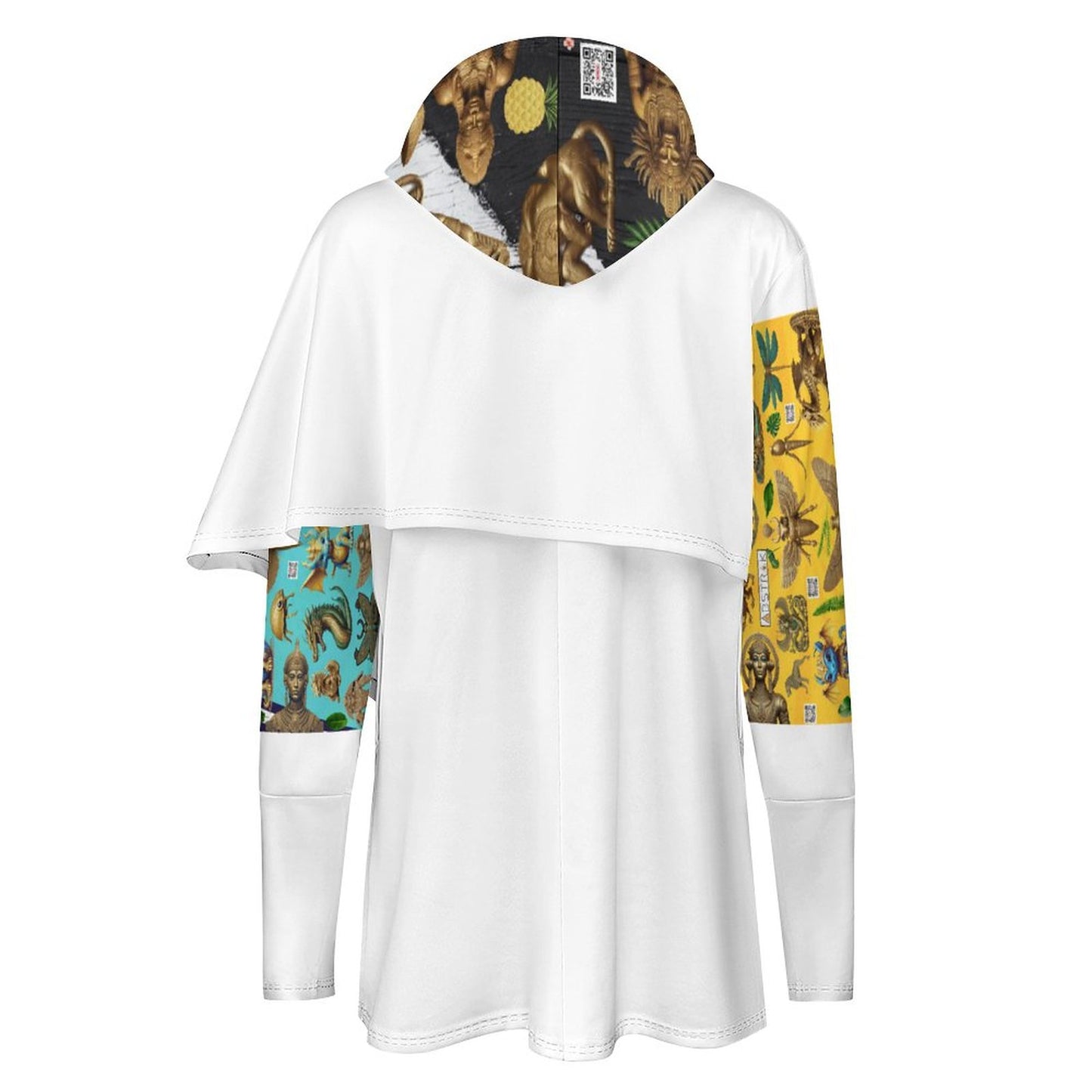 230gsm Poncho-style Long Sleeve Women Hoodie with Irregular Hem DS001 (All-Over Printing)