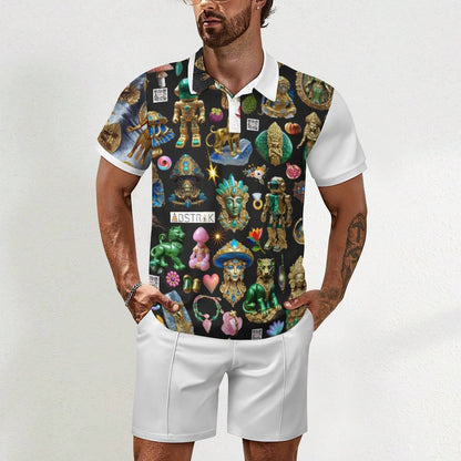 200gsm Short Sleeve Men's POLO Shirt Set A46TZ (All-Over Printing)