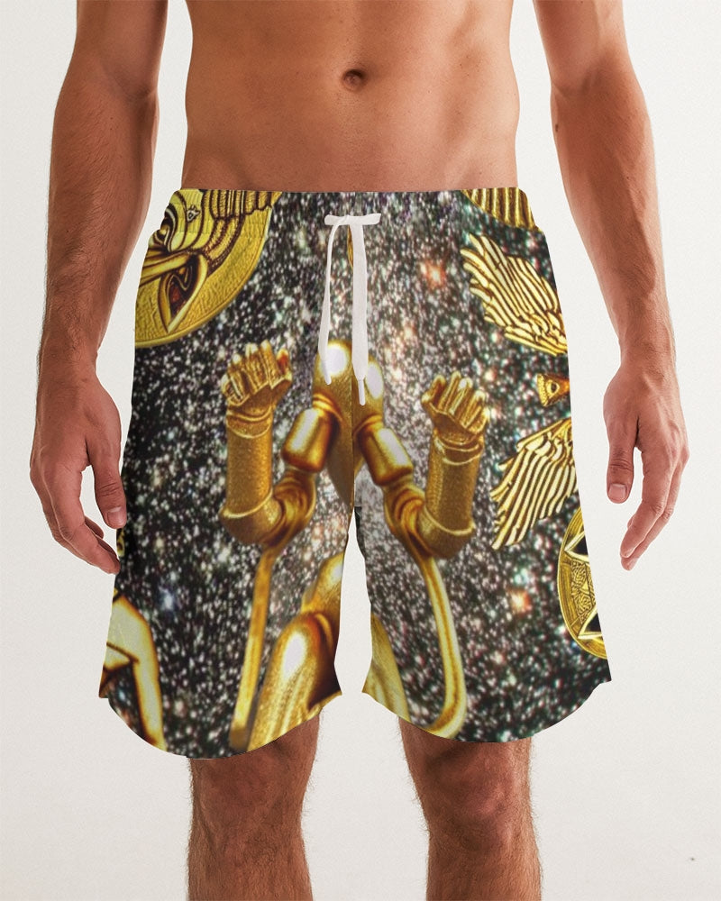 Ancient Abstrak Men's All-Over Print Swim Trunk