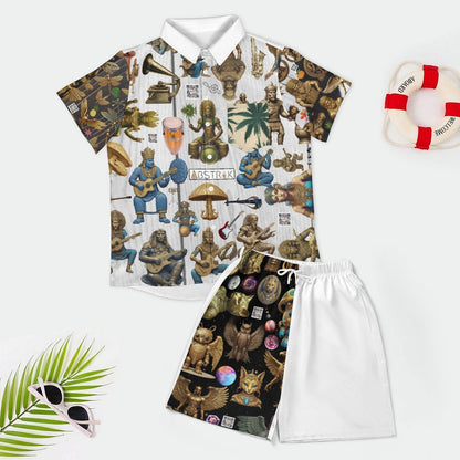 Short Sleeve Shirt and Shorts Set B339D1P (All-Over Printing)