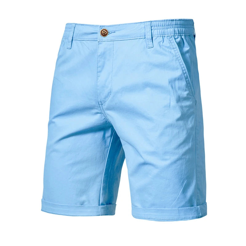 Fashion Mens 100% Cotton Business Casual Shorts Summer New Social Elastic Waist Cargo Shorts Y2k Bermuda Beach Gym Shorts Hombre