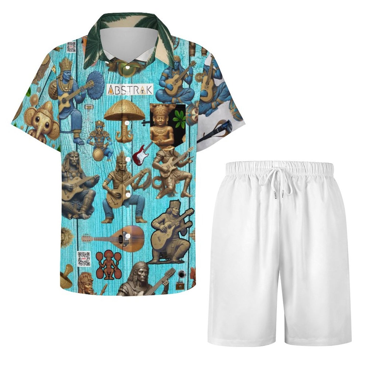 Short Sleeve Shirt and Shorts Set B339D1P (All-Over Printing)