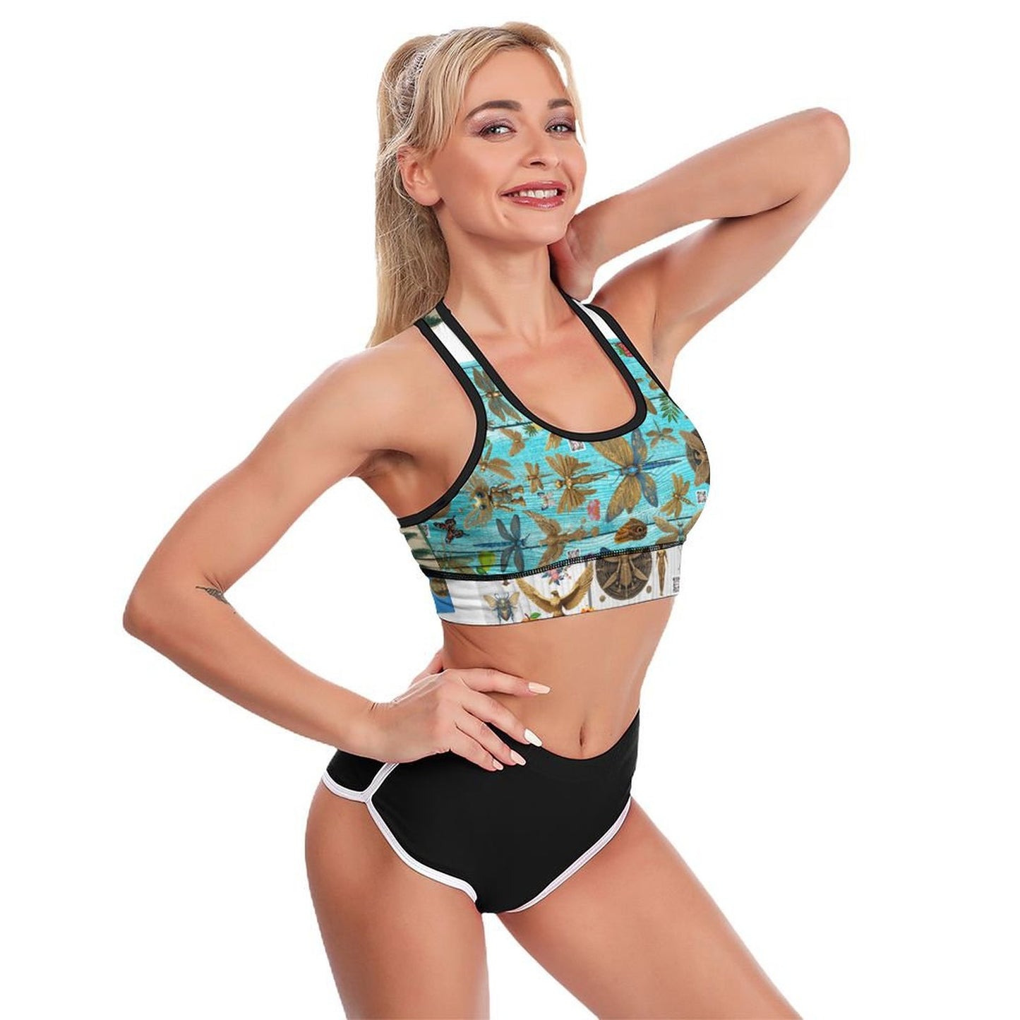 Custom Printed Patterned Yoga Sports Bra xG005KN07