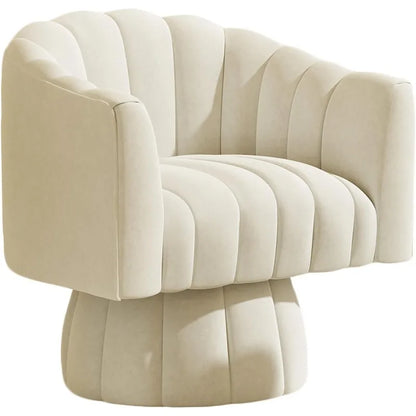 Accent Chair Mid Century 360 Degree Swivel Chair,Modern Lounge Sofa Round Chair with Wide Upholstered,Fluffy