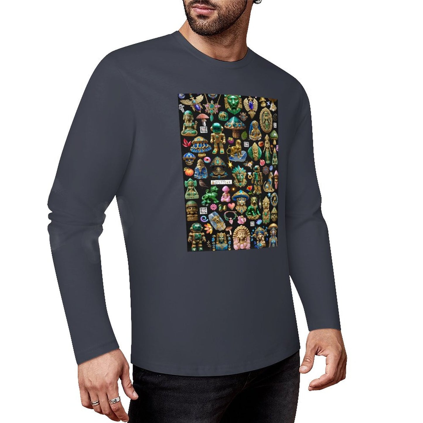 DTF160gsm Cotton Men's Long Sleeve T-shirt (Front Printing)