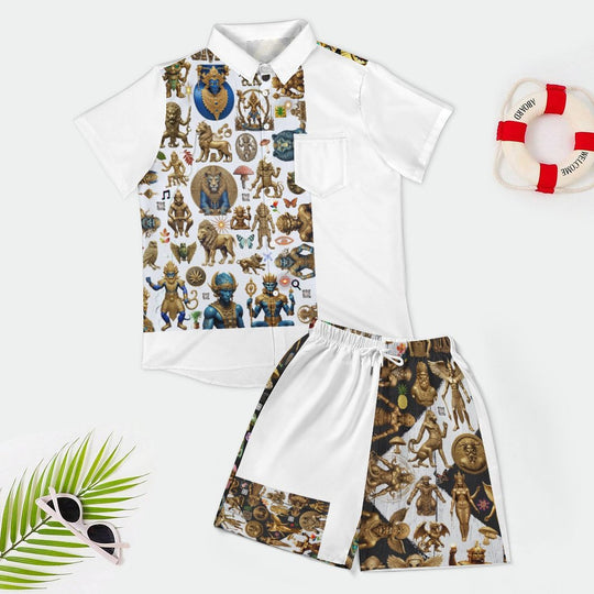 Short Sleeve Shirt and Shorts Set B339D1P (All-Over Printing)