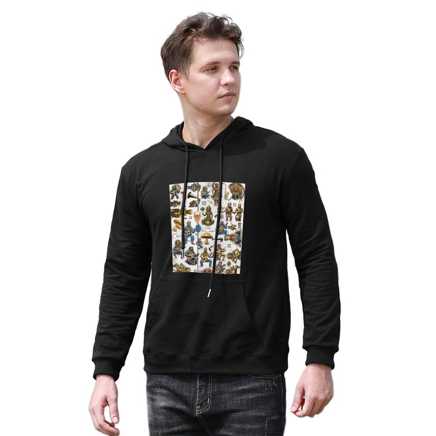 DTG 255gsm Men's Hoodie with Pouch (Dual-sided Printing)