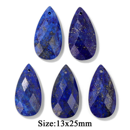 5PCS/lot Lapis Lazuli Stone Pendant Blue Moon Apple Oval Shape Gem Charms For Jewelry Making DIY Necklace Earrings DIY Handmade