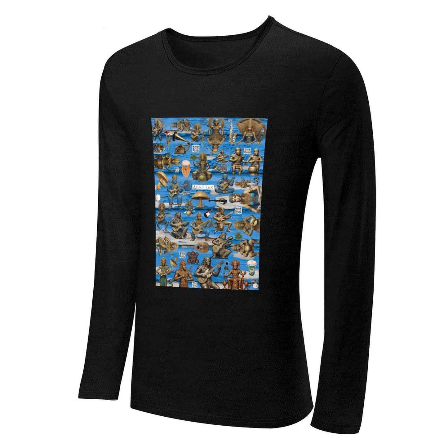 DTG 180gsm Men's Crewneck Long Sleeve T-shirt (Front Printing)