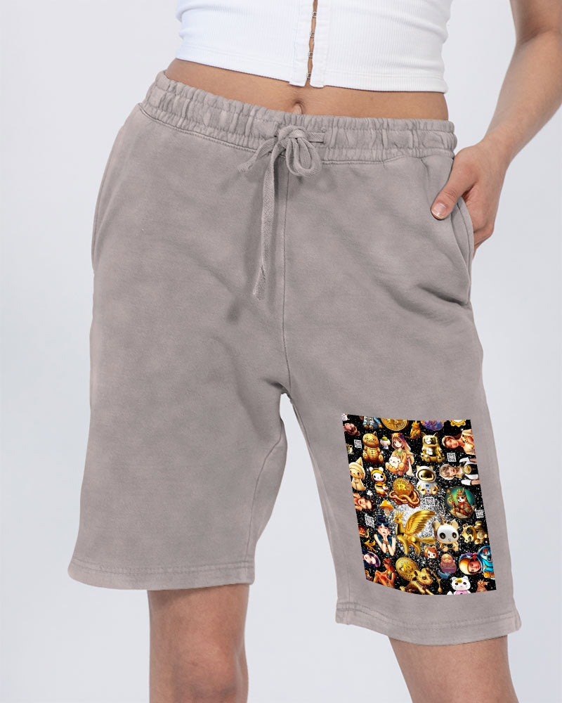 Womens Abstrak Unisex Vintage Shorts | Lane Seven