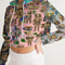 Alien Trendy Abstrak Collection Women's All-Over Print Cropped Hoodie