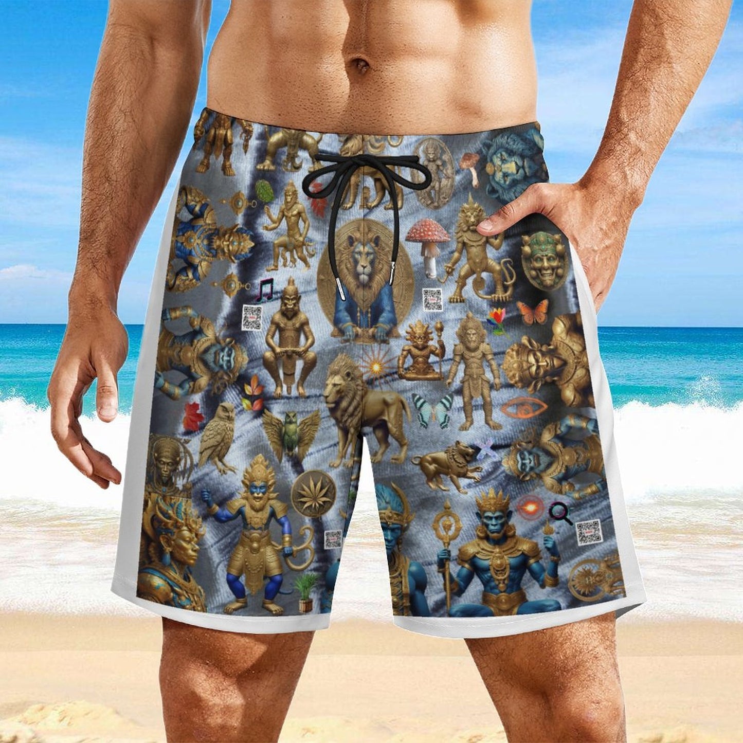 Men's Beach Shorts with 4 Pockets