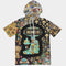 Elephant Collection Men's All-Over Print Premium Heavyweight Short Sleeve Hoodie