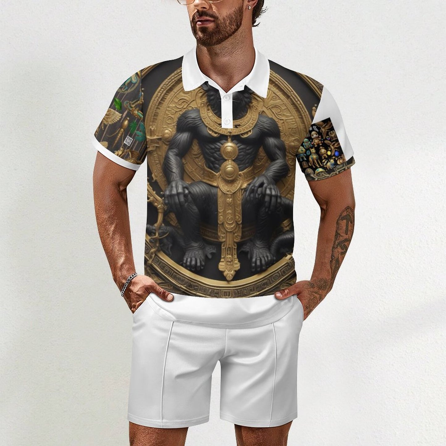 200gsm Short Sleeve Men's POLO Shirt Set A46TZ (All-Over Printing)