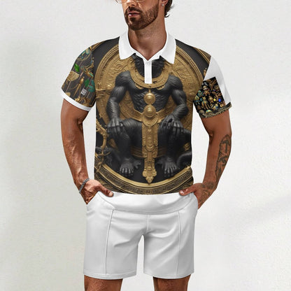 200gsm Short Sleeve Men's POLO Shirt Set A46TZ (All-Over Printing)