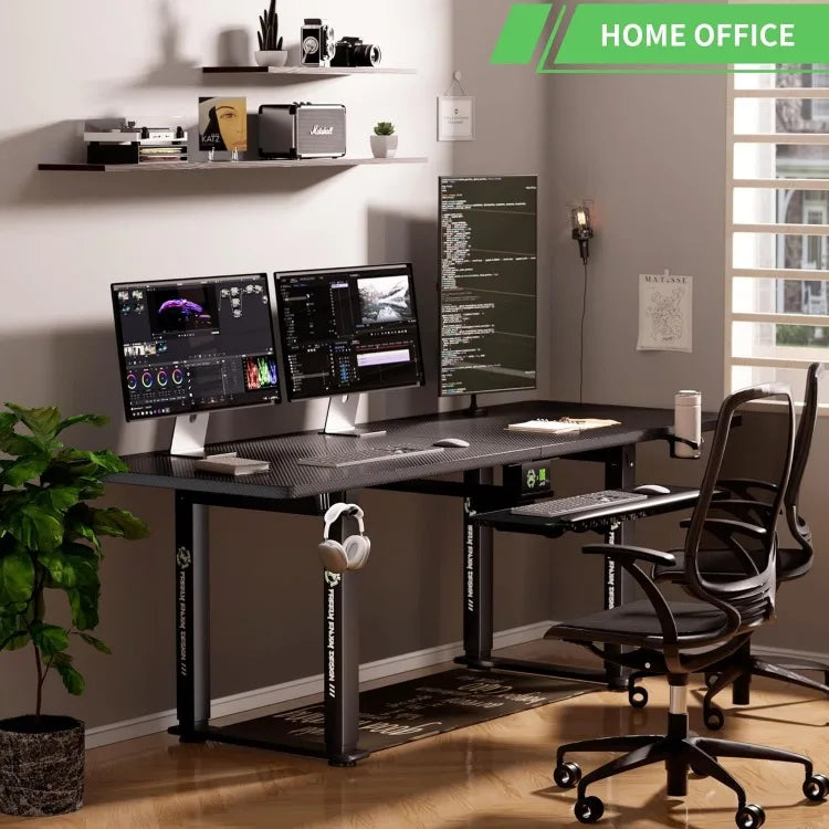 Electric Height Adjustable Standing Desk, 71" x 31.5" Inch 4-Leg Ergonomic Sit to Stand Desk, Powerful Dual Motor Work Desk with