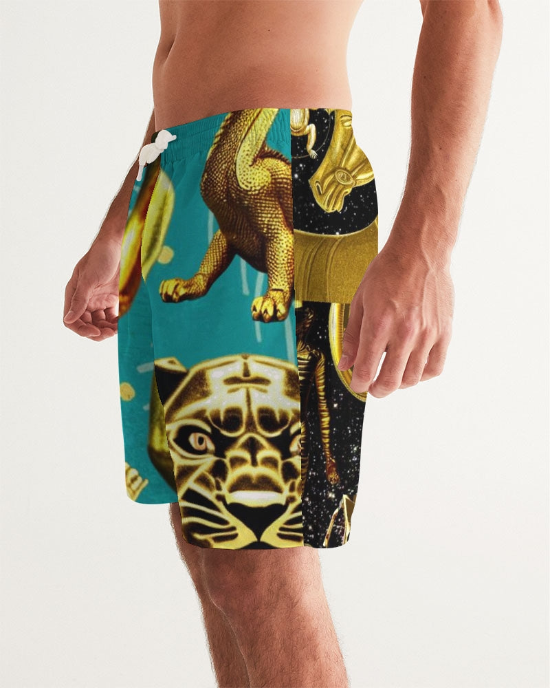 Outer Space Abstrak Men's All-Over Print Swim Trunk