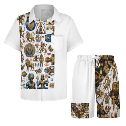 Short Sleeve Shirt and Shorts Set B339D1P (All-Over Printing)