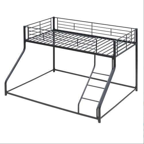 Metal Floor Bunk Bed, Twin XL Over Queen, Black