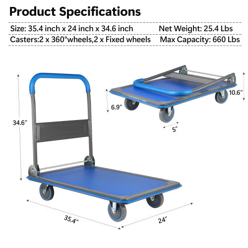 660 Lb Folding Foldable Trolley Unavailable Platforms- Welfel , Temu