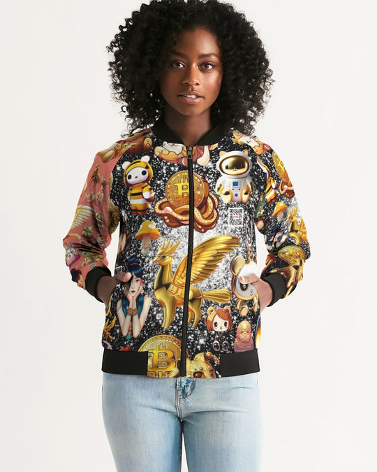 Womens Abstrak Women's All-Over Print Bomber Jacket