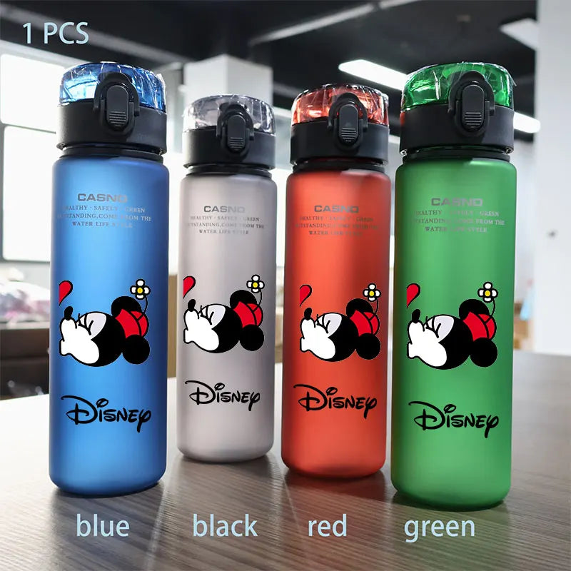 Disney 560ml Water Cup Mickey Mouse Drinking Water Bottle Outdoor Capacity Sports Children Portable Plastic Bottle