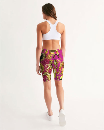 Robotic Abstrak Women's All-Over Print Mid-Rise Bike Shorts