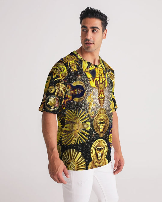 Ancient Abstrak Men's All-Over Print Premium Heavyweight Tee